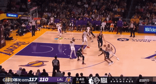 A Basketball Game Is Being Played At The Nba Showcase GIF