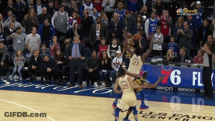A Basketball Game Is Being Played At The Philadelphia 76Ers GIF