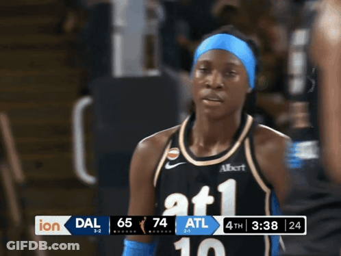 A Basketball Game Is Being Played Between The Atl And Dal Teams GIF
