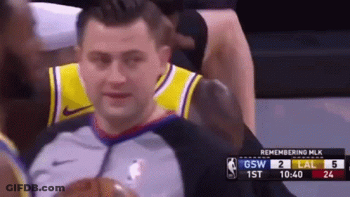 A Basketball Game Is Being Played Between The Lakers And Gsw GIF