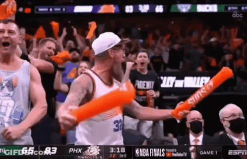 A Basketball Game Is Being Played Between The Suns And The Warriors GIF