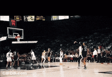 A Basketball Game Is Being Played In A Stadium That Says Ultra Ascent GIF