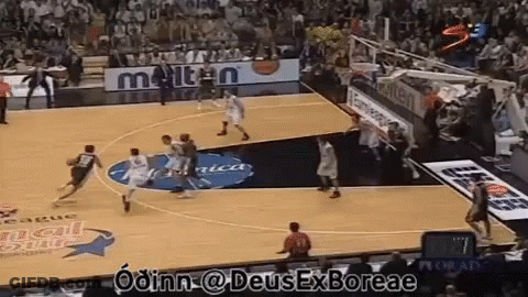 A Basketball Game Is Being Played In A Stadium With A Molten Advertisement GIF
