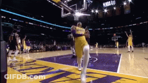 A Basketball Game Is Being Played In A Stadium With A Nba Logo GIF