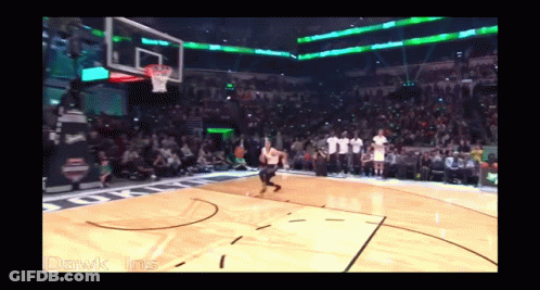 A Basketball Game Is Being Played In A Stadium With The Words Dawk Ins On The Bottom Right GIF