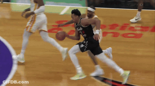 A Basketball Game Is Being Played In Front Of A Capitol Building GIF