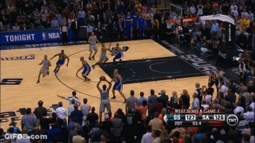 A Basketball Game Is Being Played In Front Of A Crowd And A Banner That Says Tonight Nba GIF