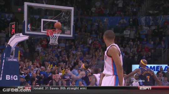 A Basketball Game Is Being Played In Front Of A Homer 'S Sign GIF