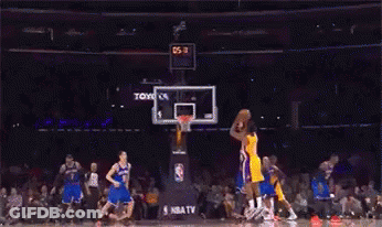 A Basketball Game Is Being Played In Front Of A Toyota Ad GIF