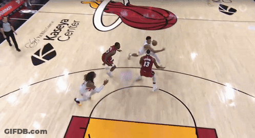 A Basketball Game Is Being Played In The Kaseya Center GIF