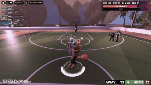 A Basketball Game Is Being Played On A Computer Screen And The Score Is 13 To 4 GIF
