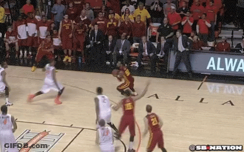 A Basketball Game Is Being Played On A Court That Has The Word Alla On It GIF