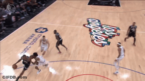 A Basketball Game Is Being Played On A Court That Says Crypto Dome GIF