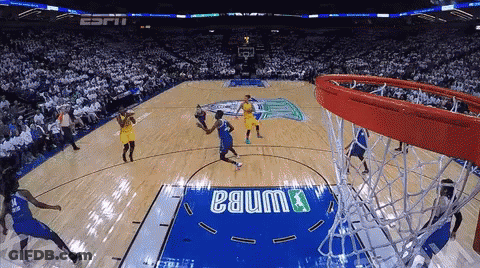 A Basketball Game Is Being Played On A Court That Says Nba On It GIF