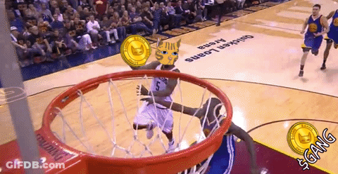 A Basketball Game Is Being Played On A Court That Says Quicken Loans On The Floor GIF