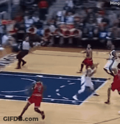 A Basketball Game Is Being Played On A Court With A Watermark That Says Ming GIF