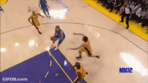 A Basketball Game Is Being Played On A Court With Mdc12 Written On The Bottom GIF