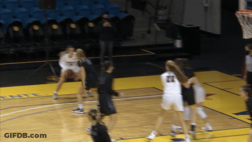 A Basketball Game Is Being Played On A Court With The Word Entl On It GIF