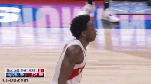 A Basketball Game Is Being Played On Tsn And The Score Is 3 To 21 GIF
