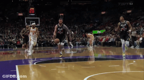 A Basketball Game Is Being Played With A Score Of 23 GIF