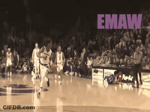 A Basketball Game Is Being Played With The Word Emaw On The Bottom GIF