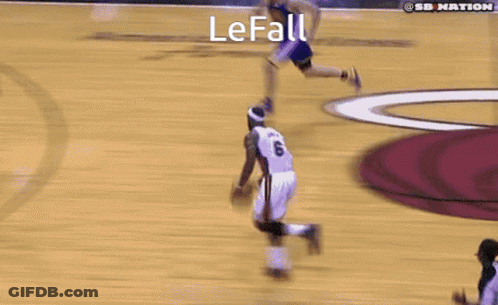 A Basketball Game Is Being Played With The Words Lefall Above The Players GIF