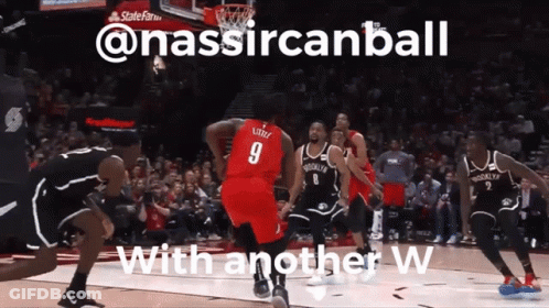 A Basketball Game Is Being Played With The Words " @Nassircanball With Another W " GIF