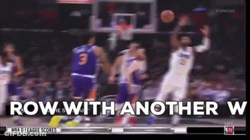 A Basketball Game Is Being Played With The Words Row With Another W On The Bottom GIF