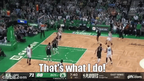 A Basketball Game Is Being Played With The Words That 'S What I Do At The Top GIF
