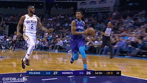 A Basketball Game Is Going On Between The Pelicans And The Hornets GIF