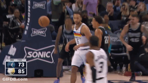 A Basketball Game Is Underway And The Score Is 73 To 85 GIF
