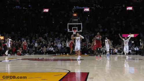 A Basketball Game Is Underway And The Scoreboard Displays A Score Of 0 To 6 GIF
