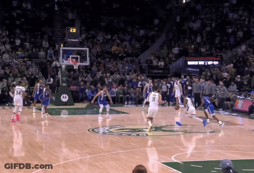 A Basketball Game Is Underway And The Scoreboard Says 25 GIF