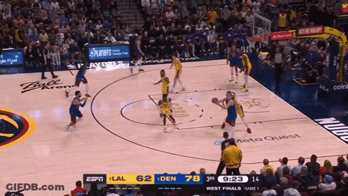A Basketball Game Is Underway And The Scoreboard Shows The Score As 62 To 78 GIF