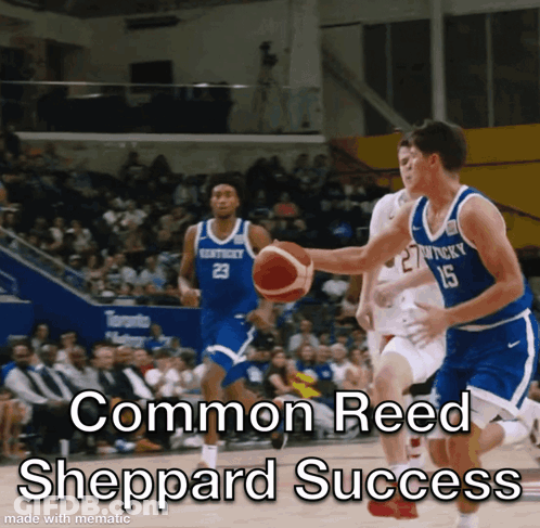 A Basketball Game With The Name Common Reed Sheppard On It GIF