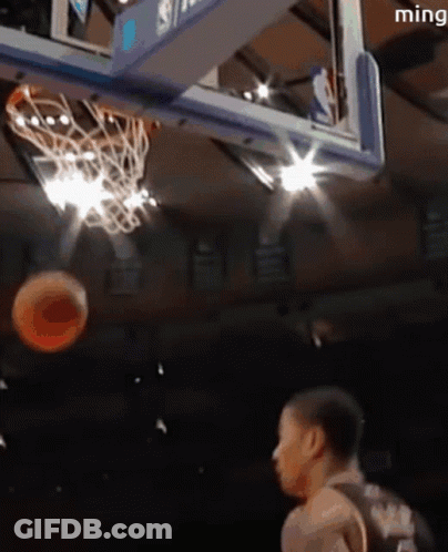 A Basketball Going Through A Hoop With The Word Ming On The Bottom Right GIF