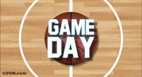 A Basketball On A Court With The Words Game Day On It GIF