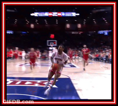 A Basketball Player For Arizona Dribbles The Ball GIF
