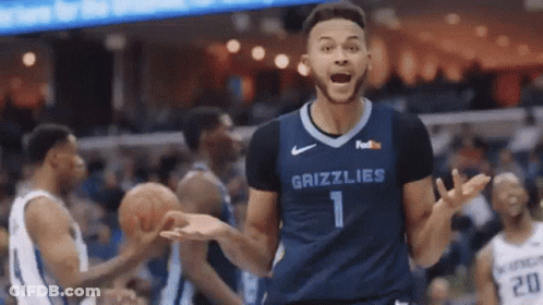 A Basketball Player For The Grizzlies Is Celebrating GIF