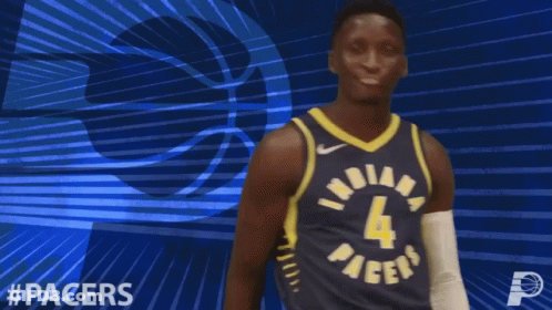 A Basketball Player For The Indiana Pacers Poses For A Picture GIF