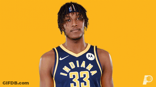 A Basketball Player For The Indiana Pacers Wearing Number 33 GIF