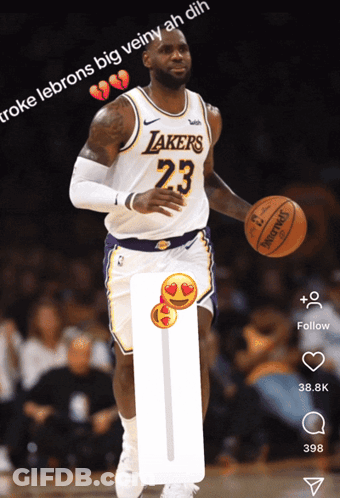A Basketball Player For The Lakers Dribbles A Basketball GIF