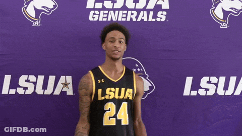 A Basketball Player For The Lsu Generals Is Running GIF