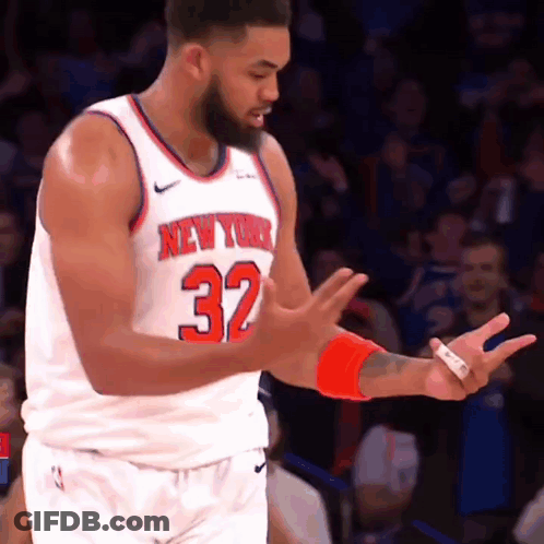 A Basketball Player For The New York Knicks Wearing Number 32 GIF