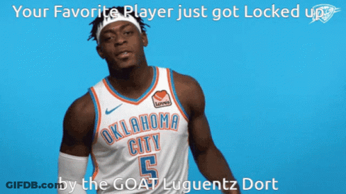 A Basketball Player From Oklahoma City Is Wearing A Number 5 Jersey GIF