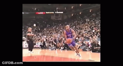 A Basketball Player In A Blue Jersey With The Number 15 On It GIF