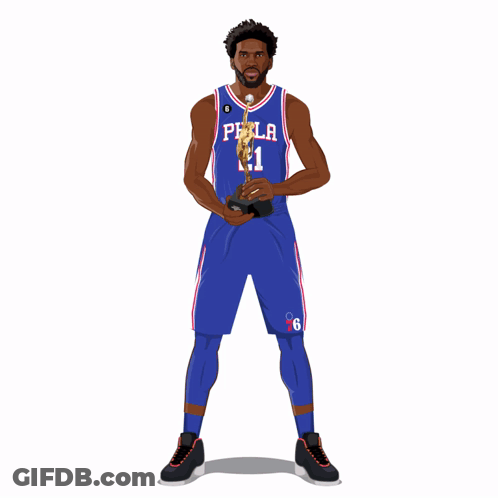 A Basketball Player In A Blue Jersey With The Number 21 On It GIF