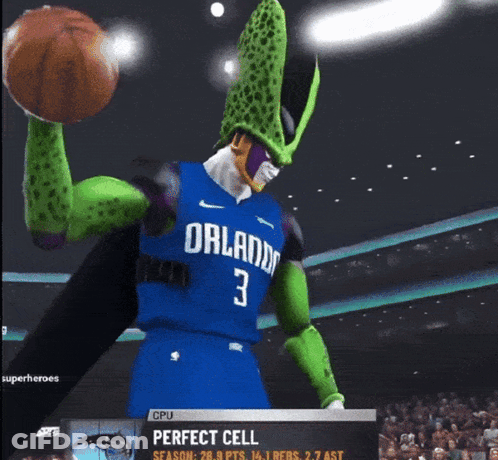 Basketball Player In Orlando Jersey Holding Ball GIF