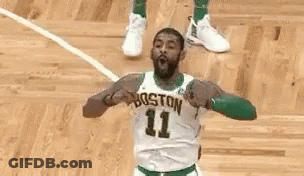 A Basketball Player In A Green And White Jersey With The Number 11 On It GIF