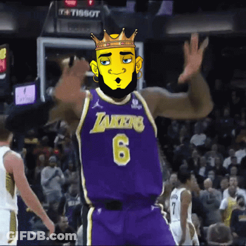 A Basketball Player In A Purple Lakers Jersey GIF